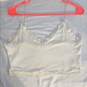white lace crop top